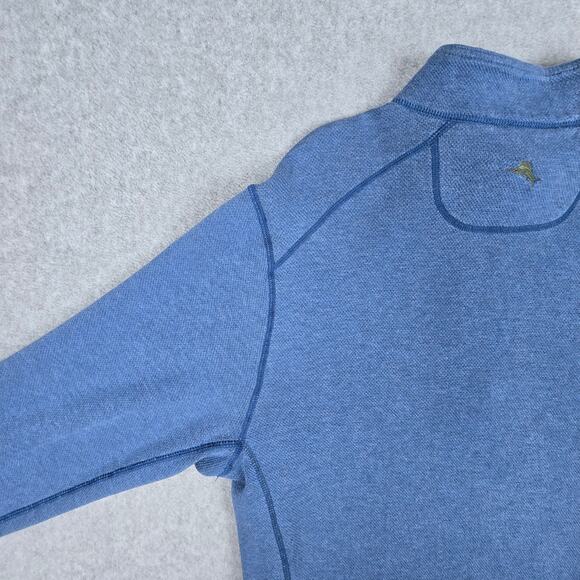 Tommy Bahama Mens Size Large Reversible 1/4 Zip Pullover Sweater Blue Green - Picture 13 of 16